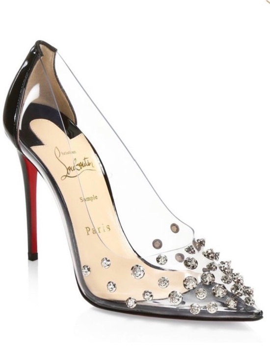 Christian Louboutin Shoes - Christian Louboutin CollaClou 100mm PVC Clear and Black studded pumps